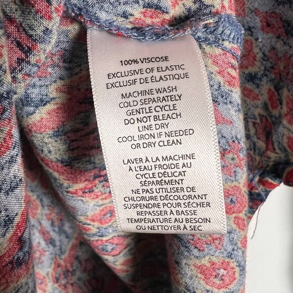 BeachLunchLounge Abstract Print Flowy Long Sleeve Blouse Small - Picture 5 of 6